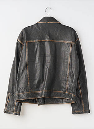 Veste en cuir finition intérieure doublure satiné marron BOLONGARO TREVOR femme