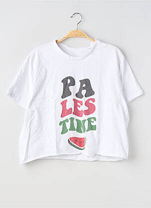 T-shirt imprimé fantaisie manches courtes blanc SANS MARQUE femme