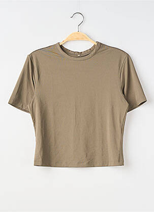T-shirt coupe droite manches courtes vert H&M femme