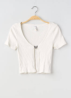 Top stretch manches courtes blanc ONLY femme