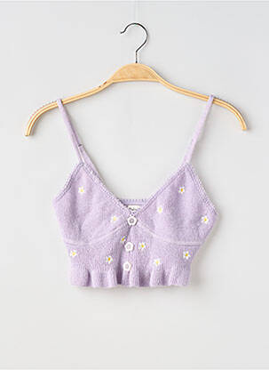 Top stretch fines bretelles violet FOR LOVE & LEMONS femme