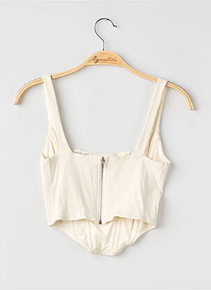 Top col carré fines bretelles beige FOREVER 21 femme