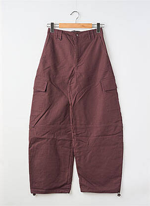 Pantalon large tissage popeline taille haute rouge ASOS femme