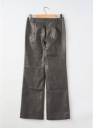 Pantalon droit fermeture zippée sous rabat boutonné taille normale gris GINA TRICOT femme
