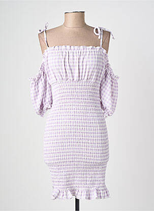 Robe courte manches 3/4 manches 3/4 violet RIVER ISLAND femme