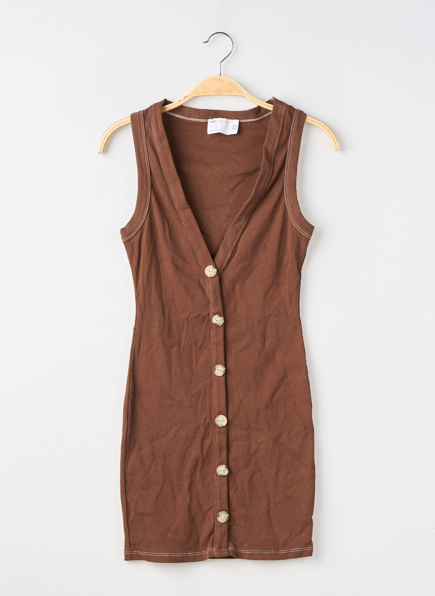 Tunique sans manche sans manche marron ASOS femme