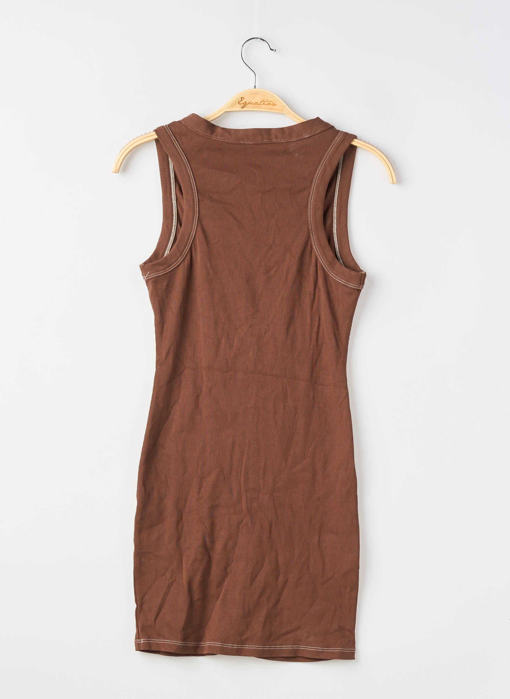 Tunique sans manche sans manche marron ASOS femme