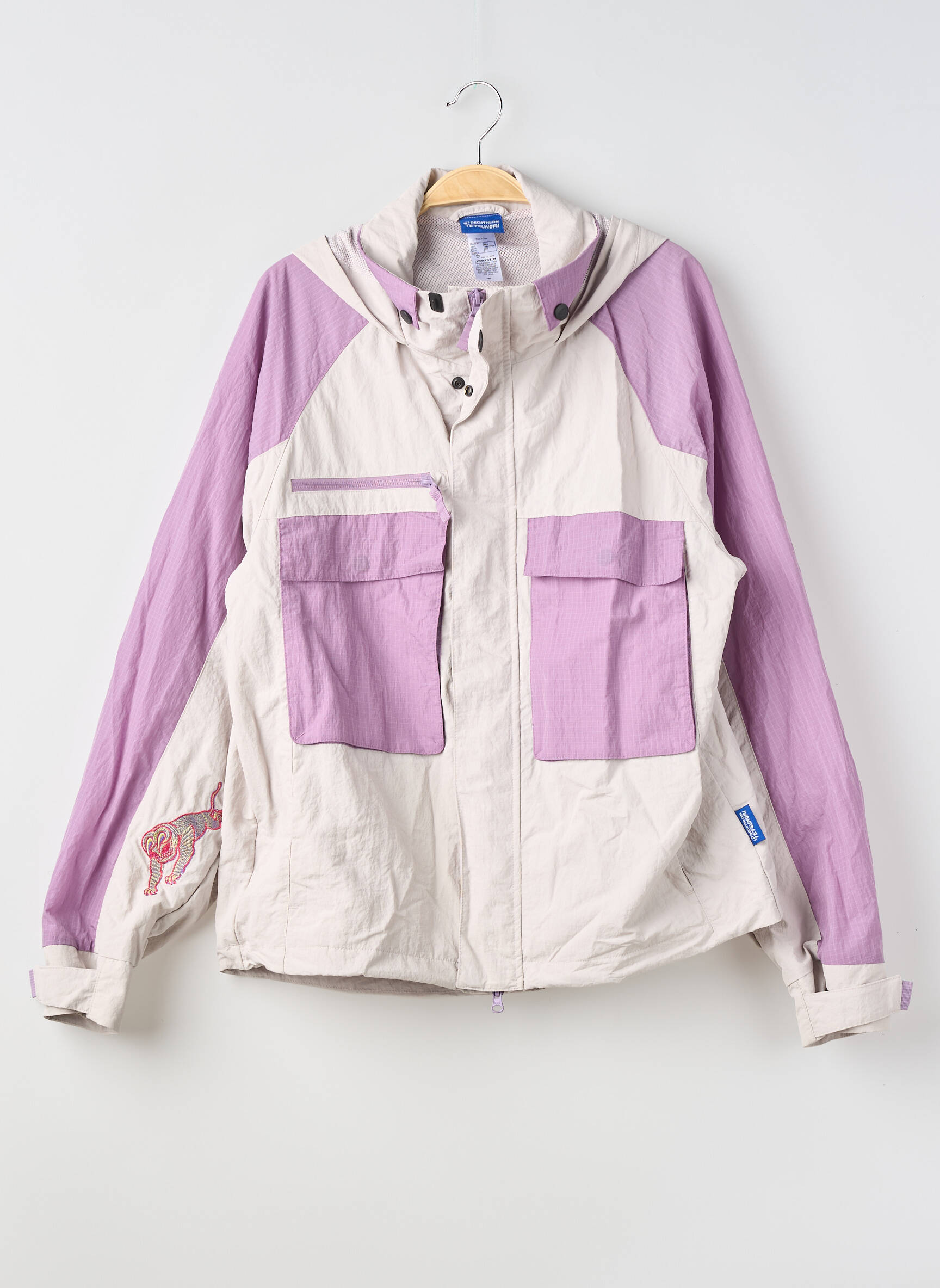 Coupe-vent finition intérieure doublée a capuche violet DECATHLON femme