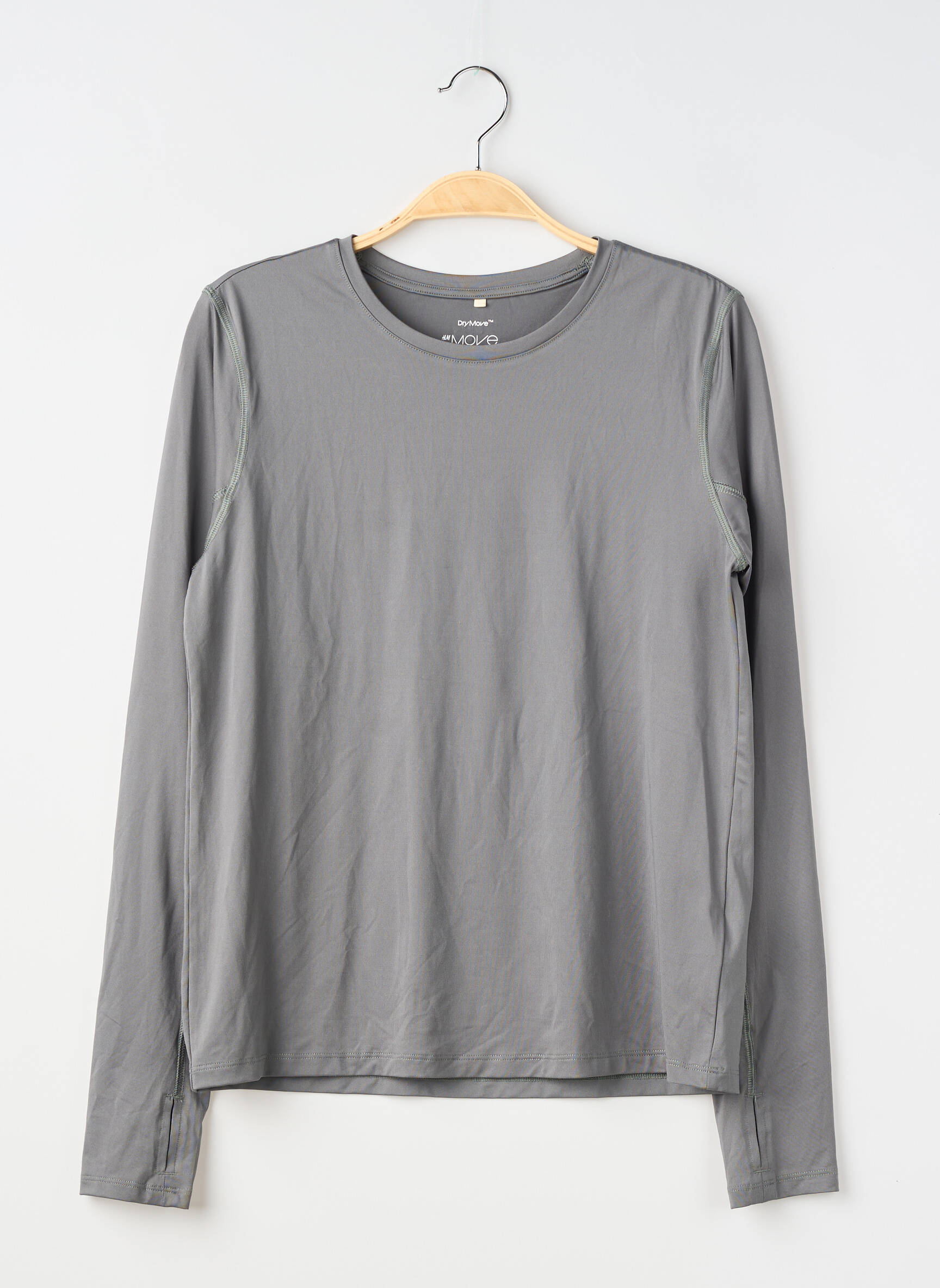T-shirt manches longues manches longues gris H&M femme