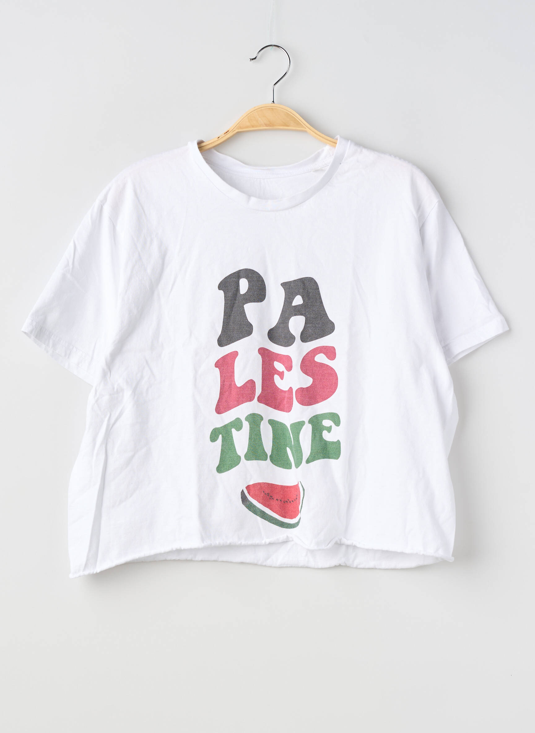 T-shirt imprimé fantaisie manches courtes blanc SANS MARQUE femme