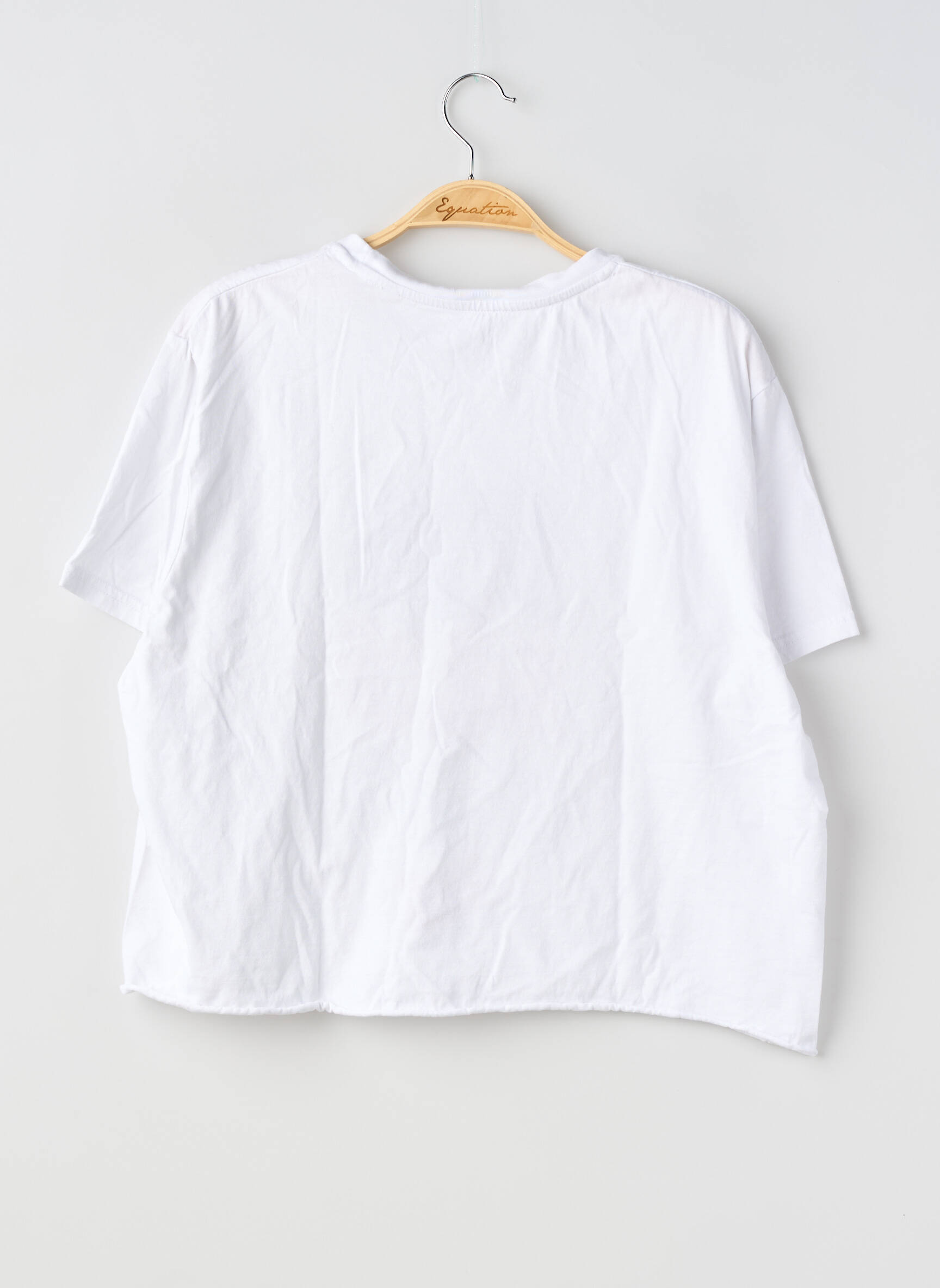 T-shirt imprimé fantaisie manches courtes blanc SANS MARQUE femme