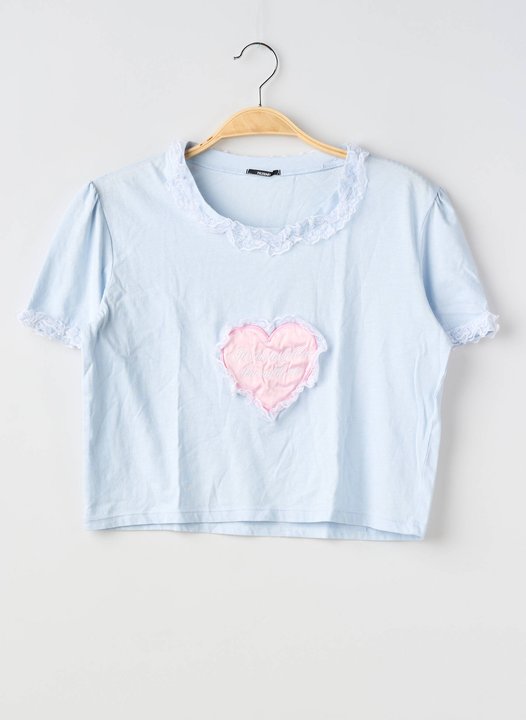 T-shirt coupe droite manches courtes bleu TEZENIS femme