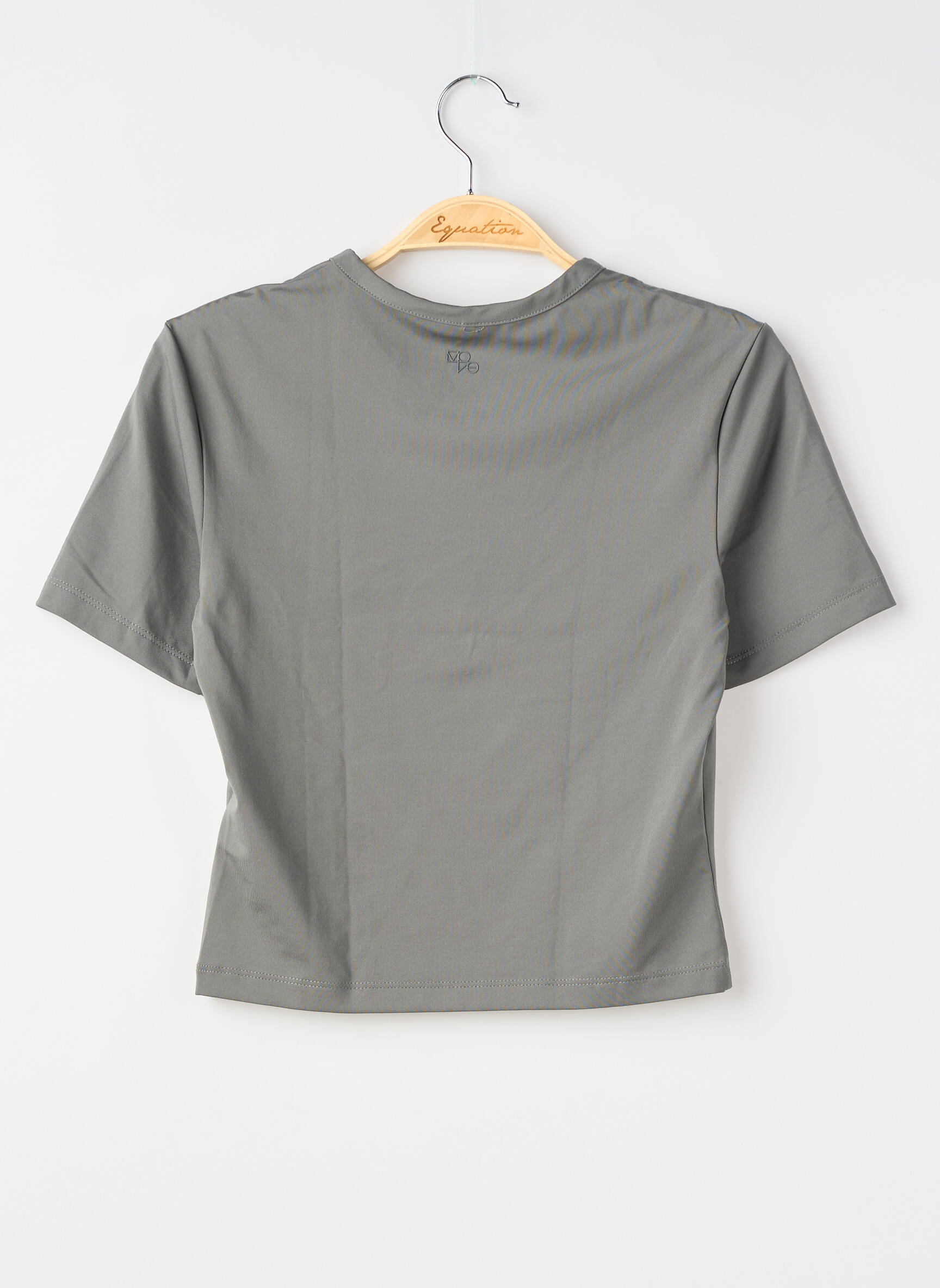 T-shirt coupe droite manches courtes gris H&M femme