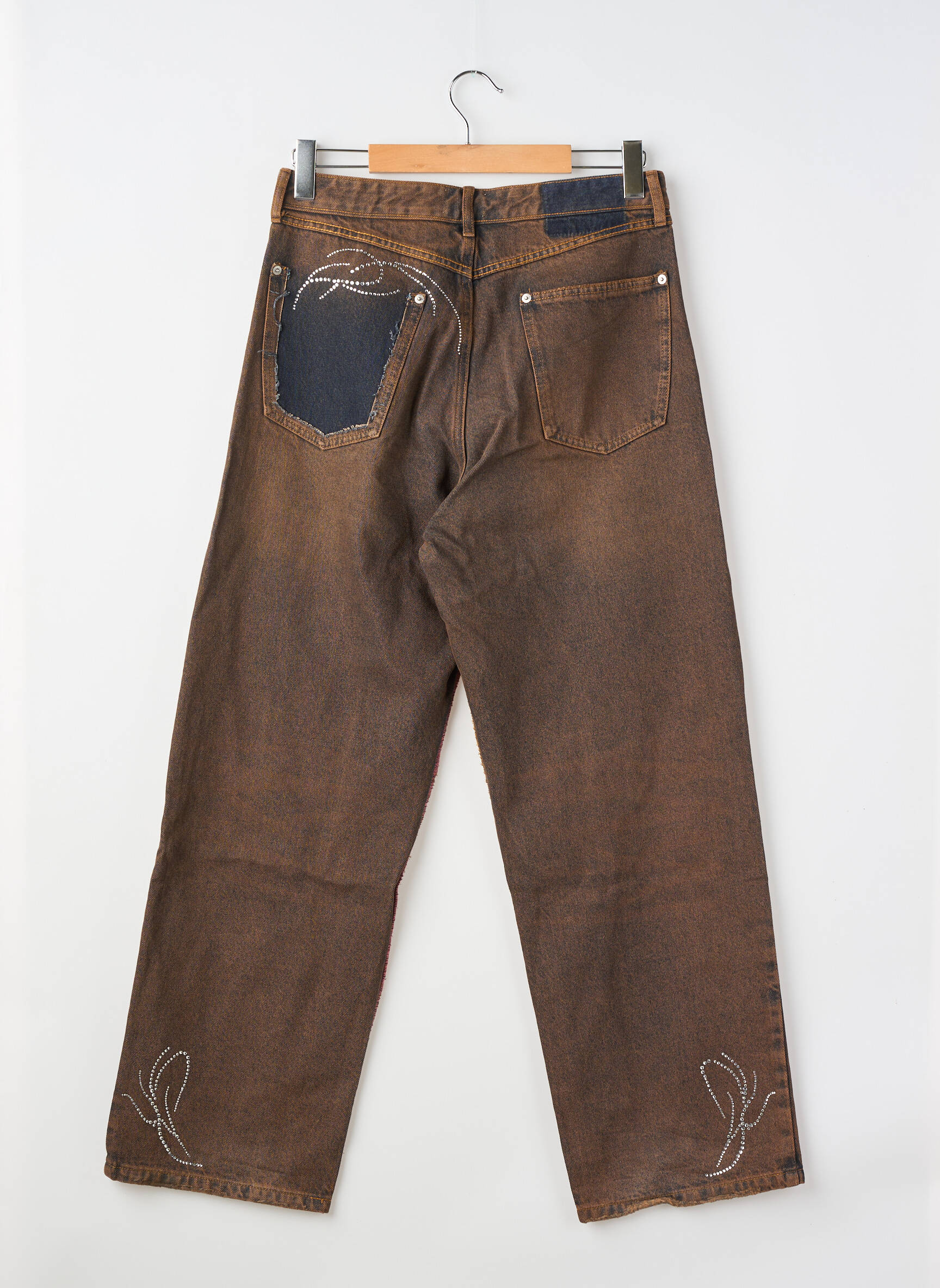 Jeans coupe droite stretch taille normale marron H2 femme