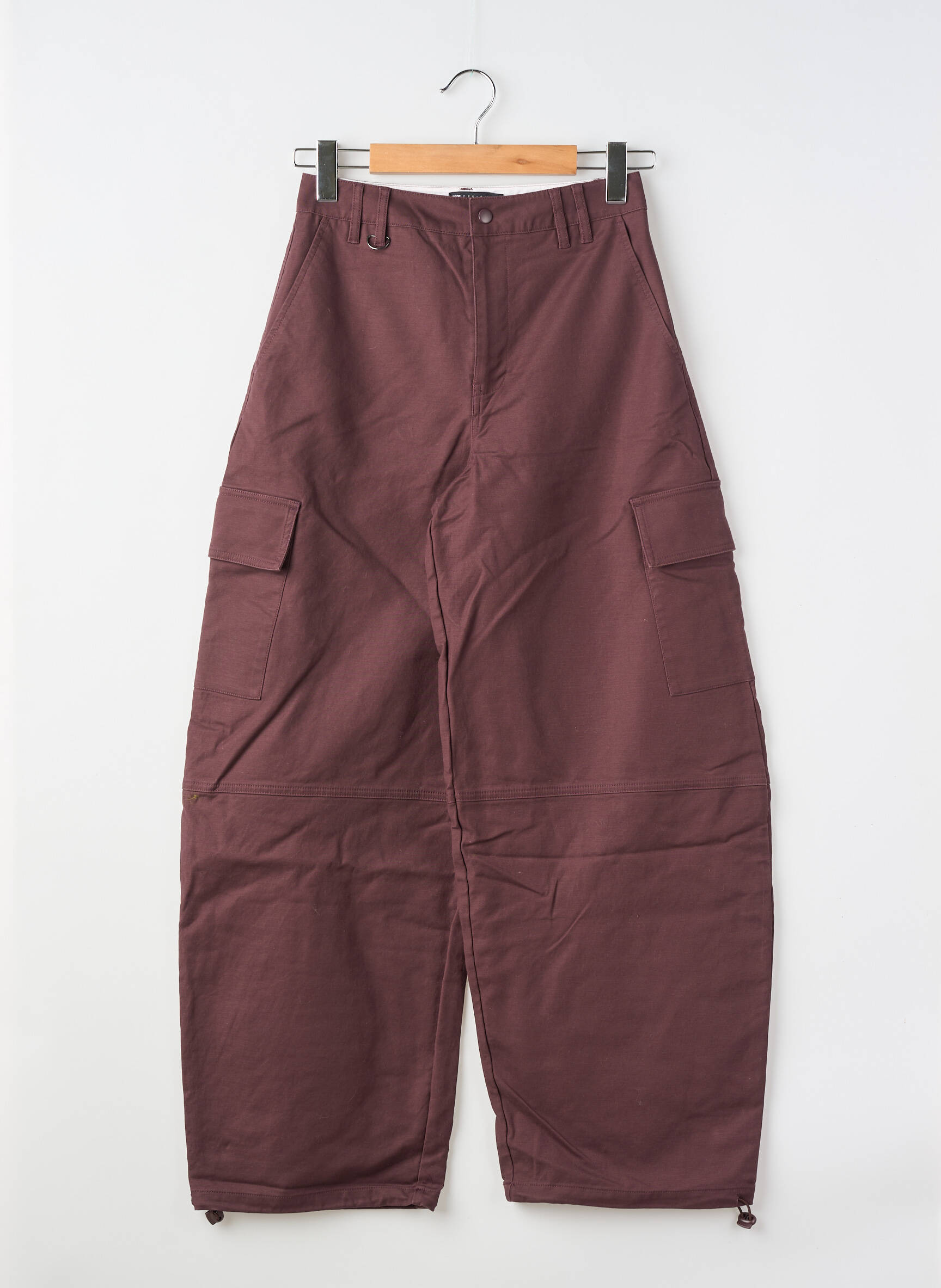 Pantalon large tissage popeline taille haute rouge ASOS femme