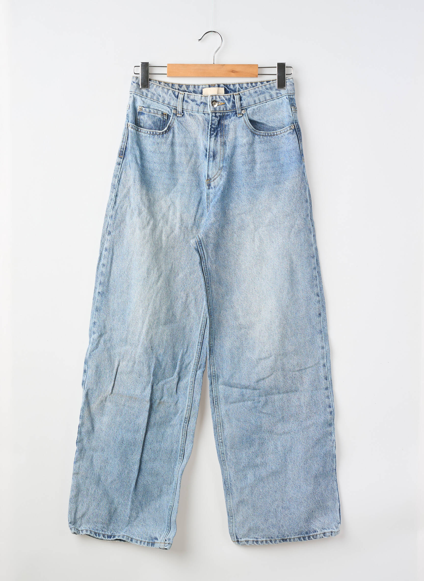 Jeans coupe large stretch taille normale bleu H&M femme