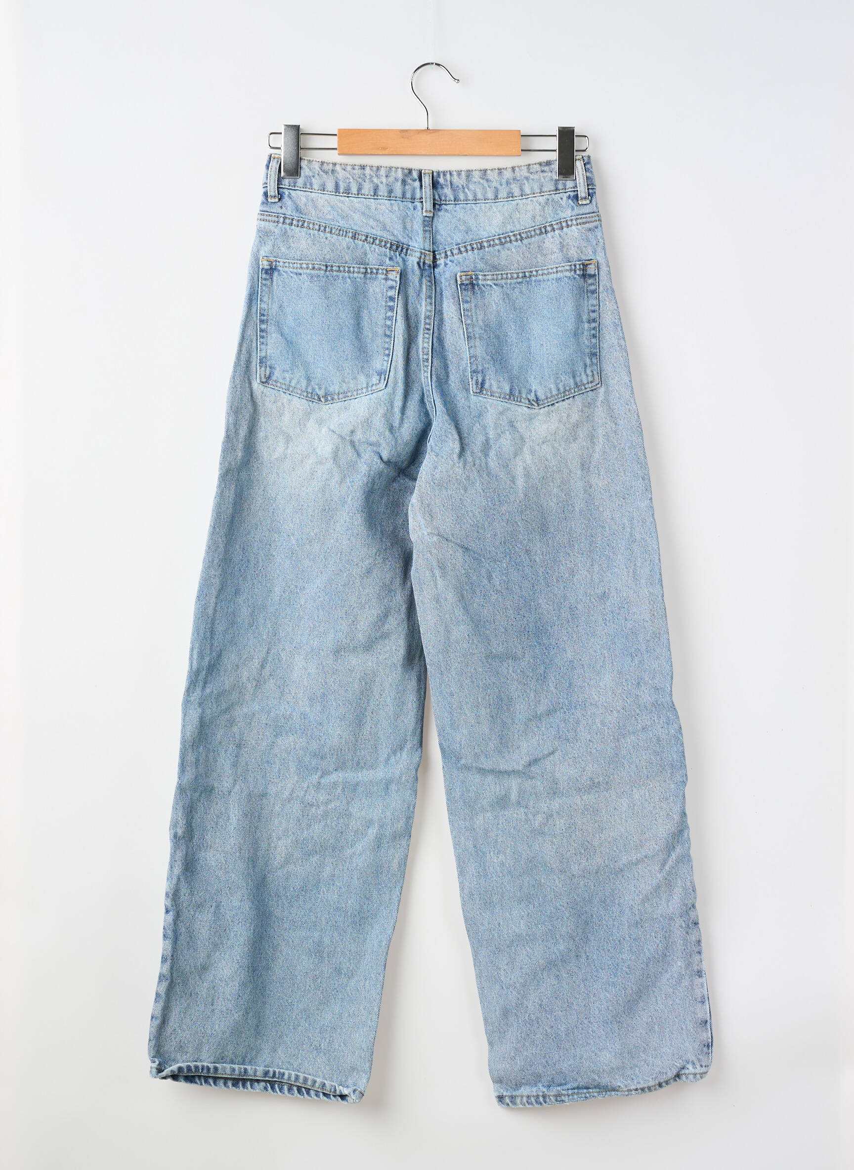 Jeans coupe large stretch taille normale bleu H&M femme