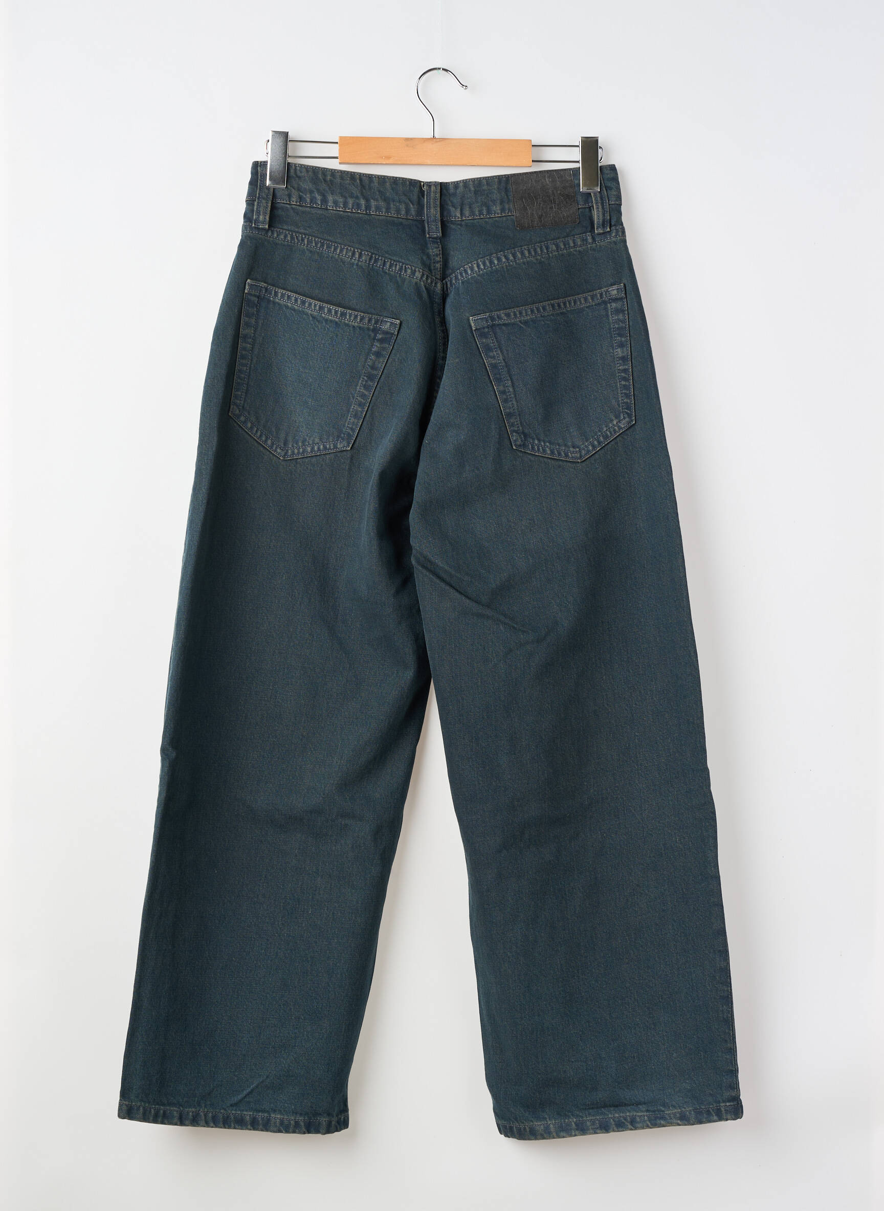 Jeans coupe large  taille haute vert MONKI femme