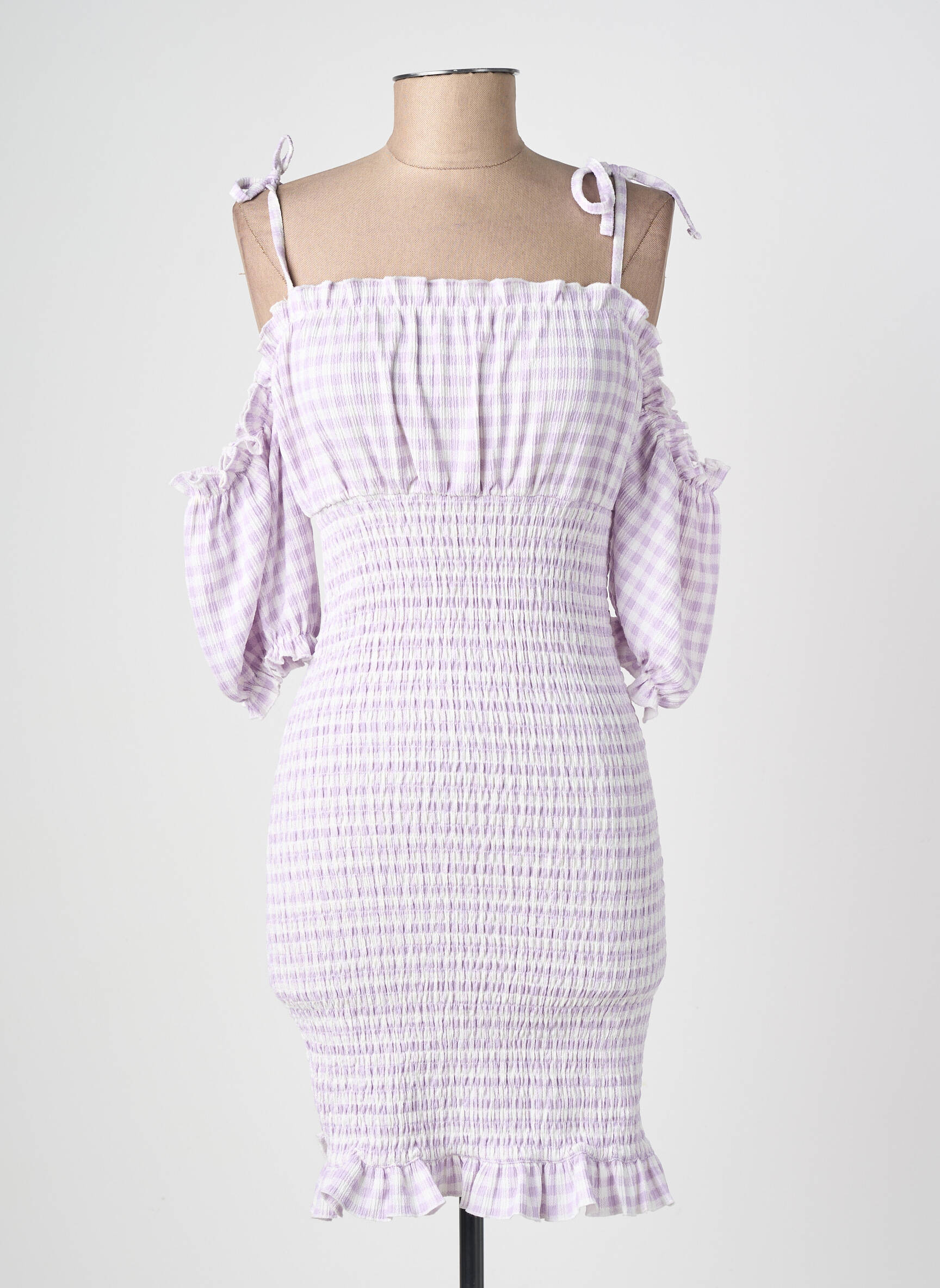 Robe courte manches 3/4 manches 3/4 violet RIVER ISLAND femme