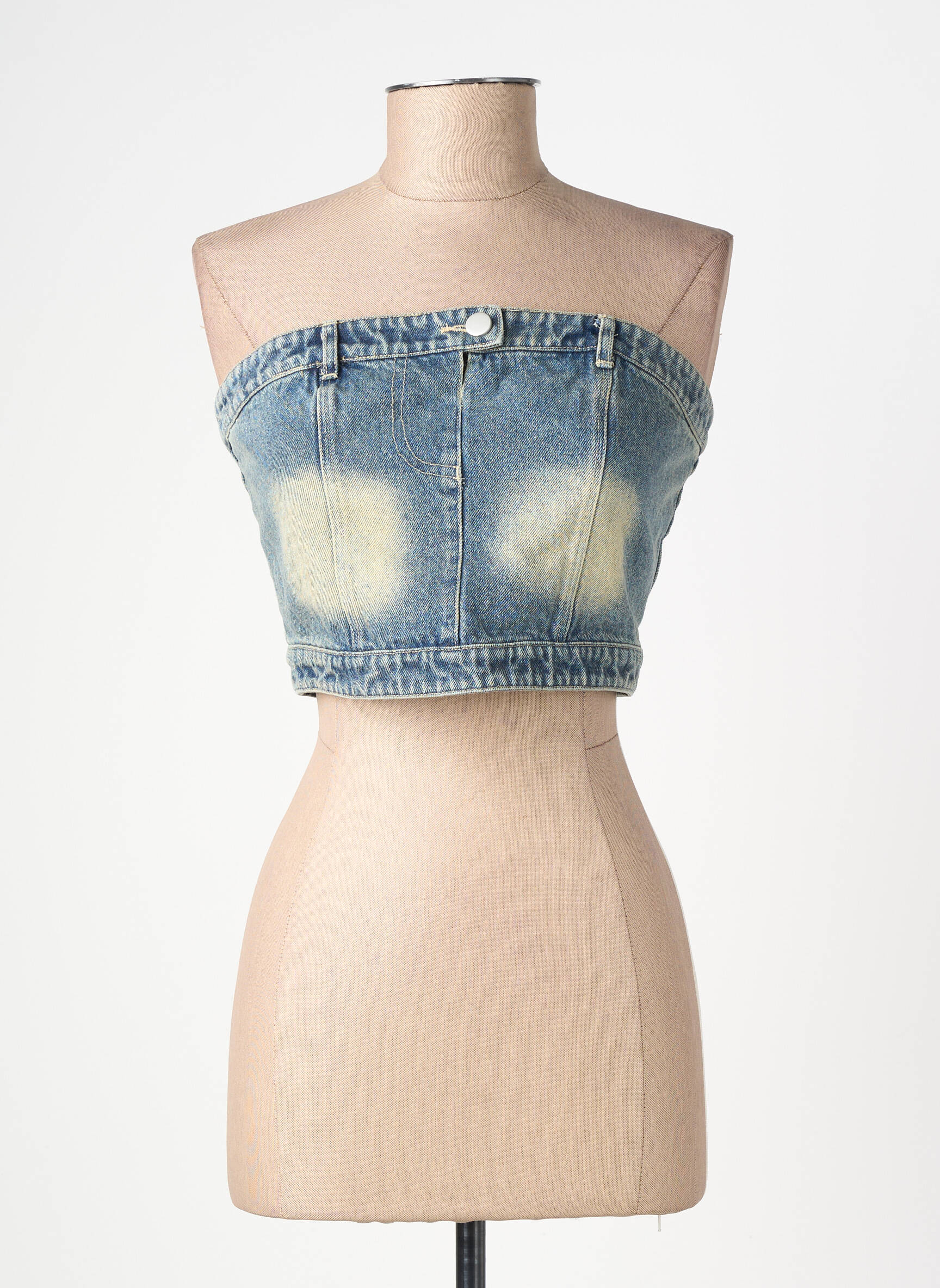 Top col carré sans manche bleu PEPPERMAYO femme