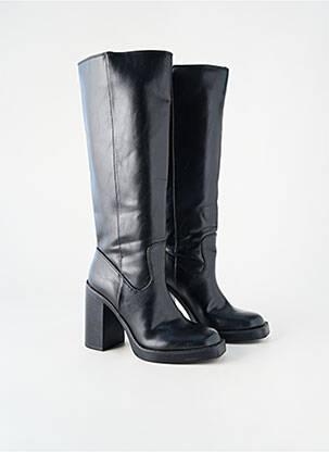 Bottes matière lisse talon de 7 à 9cm noir ZARA femme