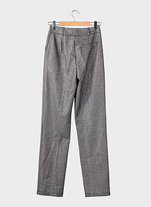 Pantalon droit fermeture zippée sous rabat avec crochet taille normale argent BOOHOO femme