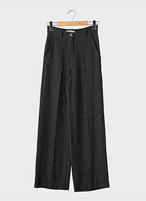 Pantalon large fermeture zippée sous rabat boutonné taille normale noir STUDIO 66 femme