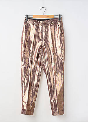 Pantalon droit fermeture zippée sous rabat boutonné taille normale or MES DEMOISELLES...PARIS femme