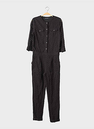 Combi-pantalon fermeture boutonnée sur le devant manches 3/4 noir MONOPRIX femme