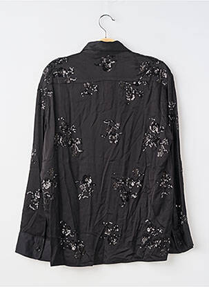 Chemisier coupe droite manches longues noir SANS MARQUE femme