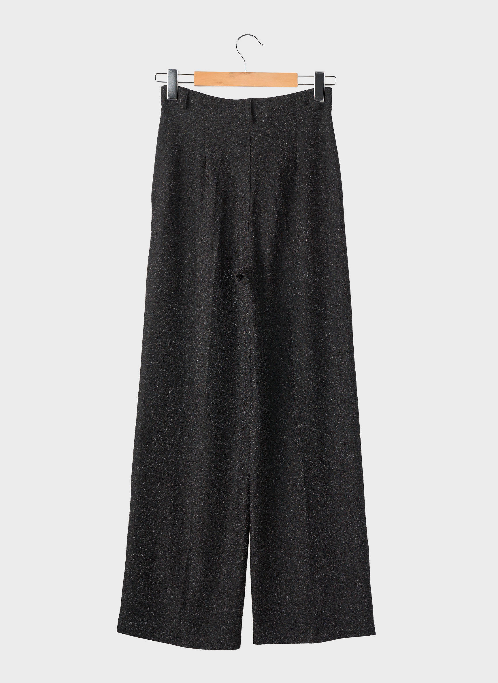 Pantalon large fermeture zippée sous rabat boutonné taille normale noir STUDIO 66 femme