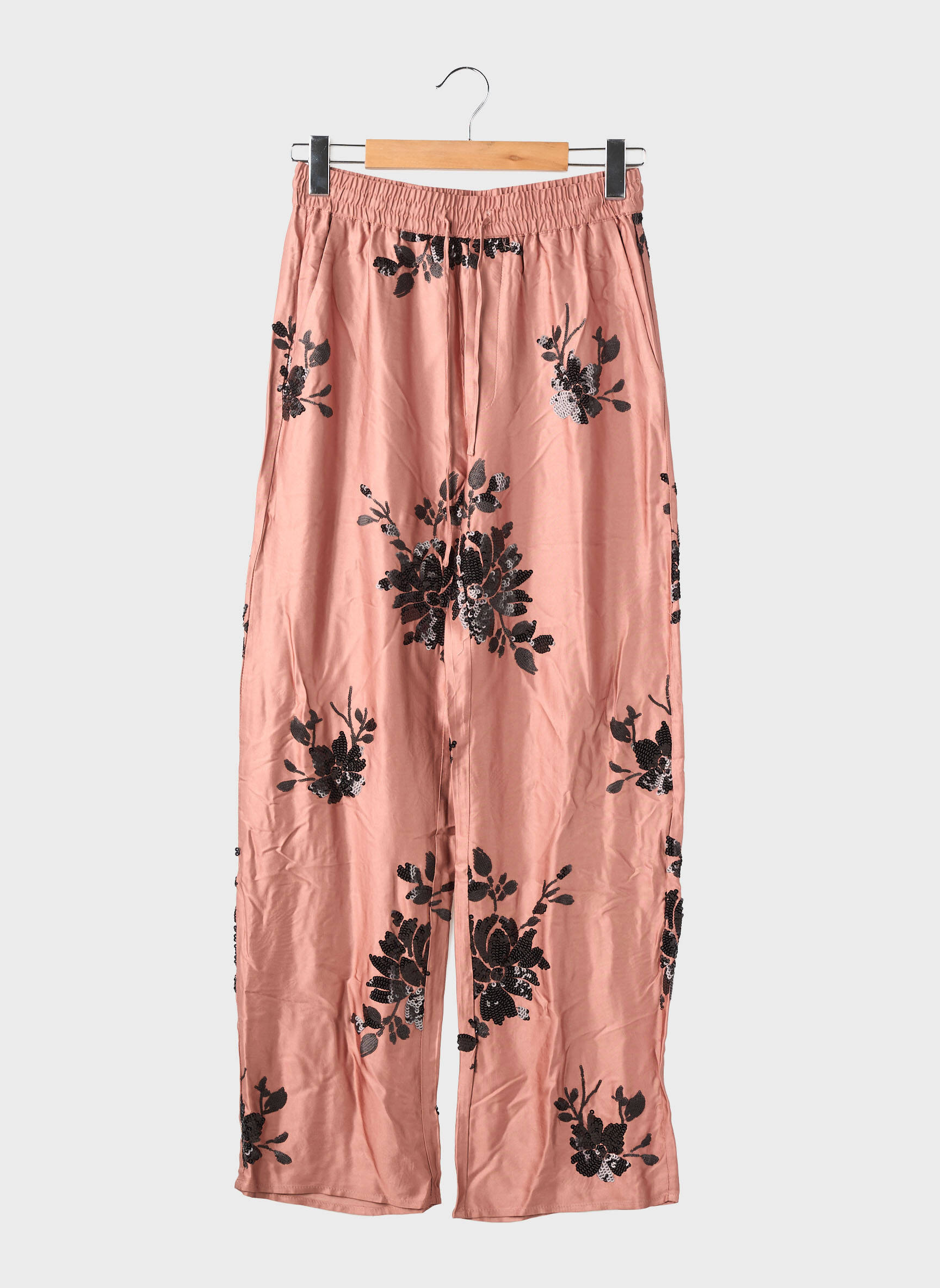 Pantalon large poches taille normale rose ZARA femme