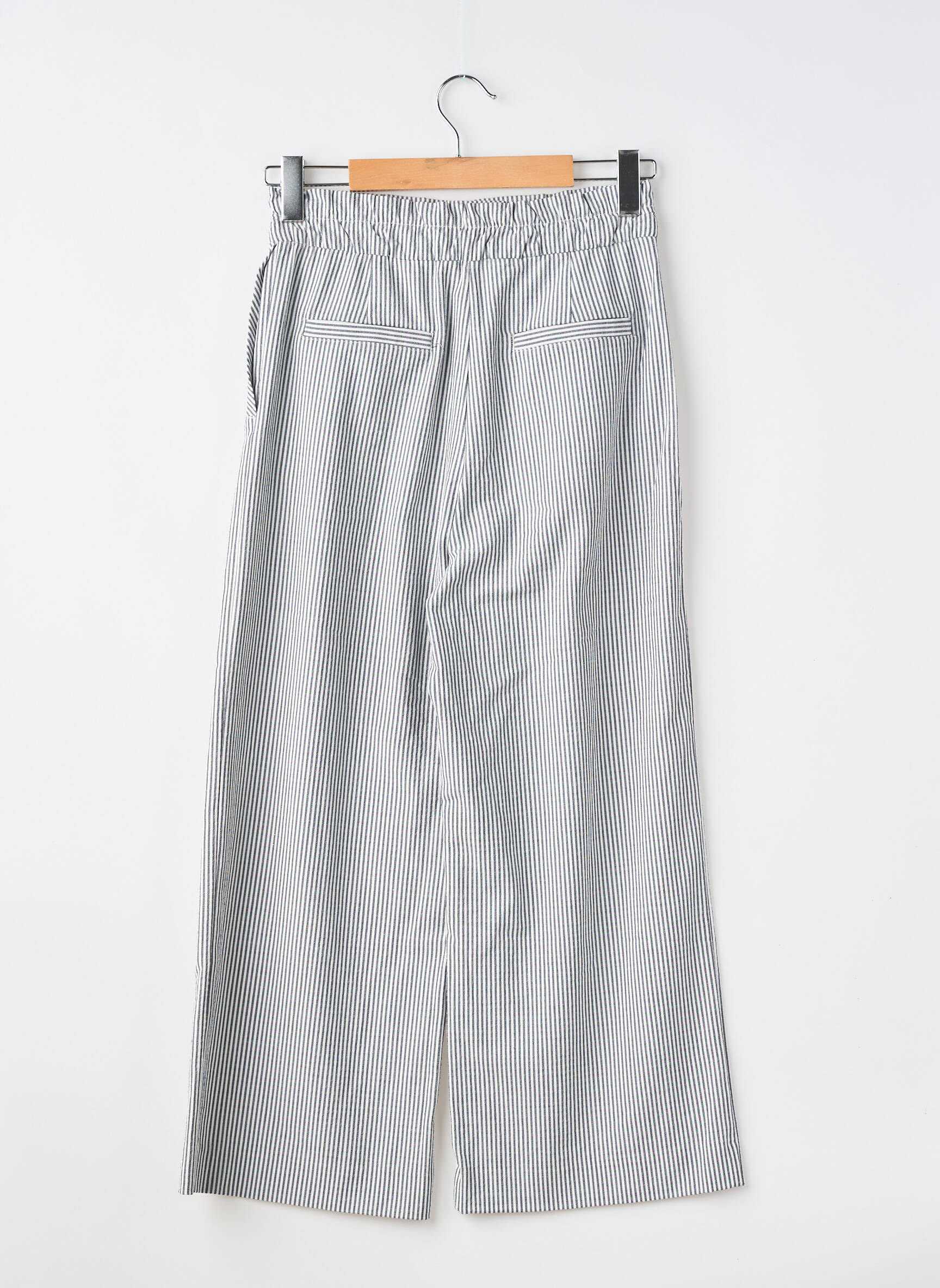 Pantalon large tissage popeline taille normale blanc H&M femme