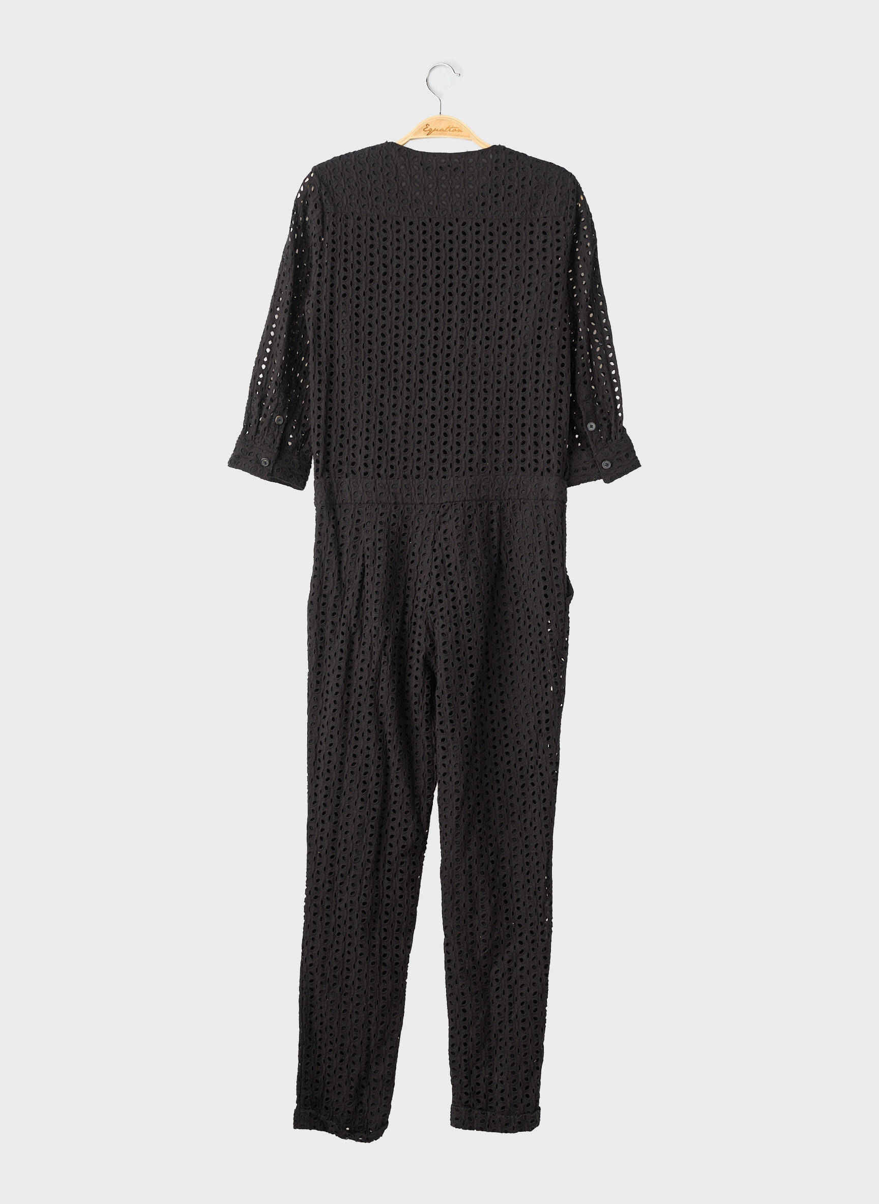 Combi-pantalon fermeture boutonnée sur le devant manches 3/4 noir MONOPRIX femme