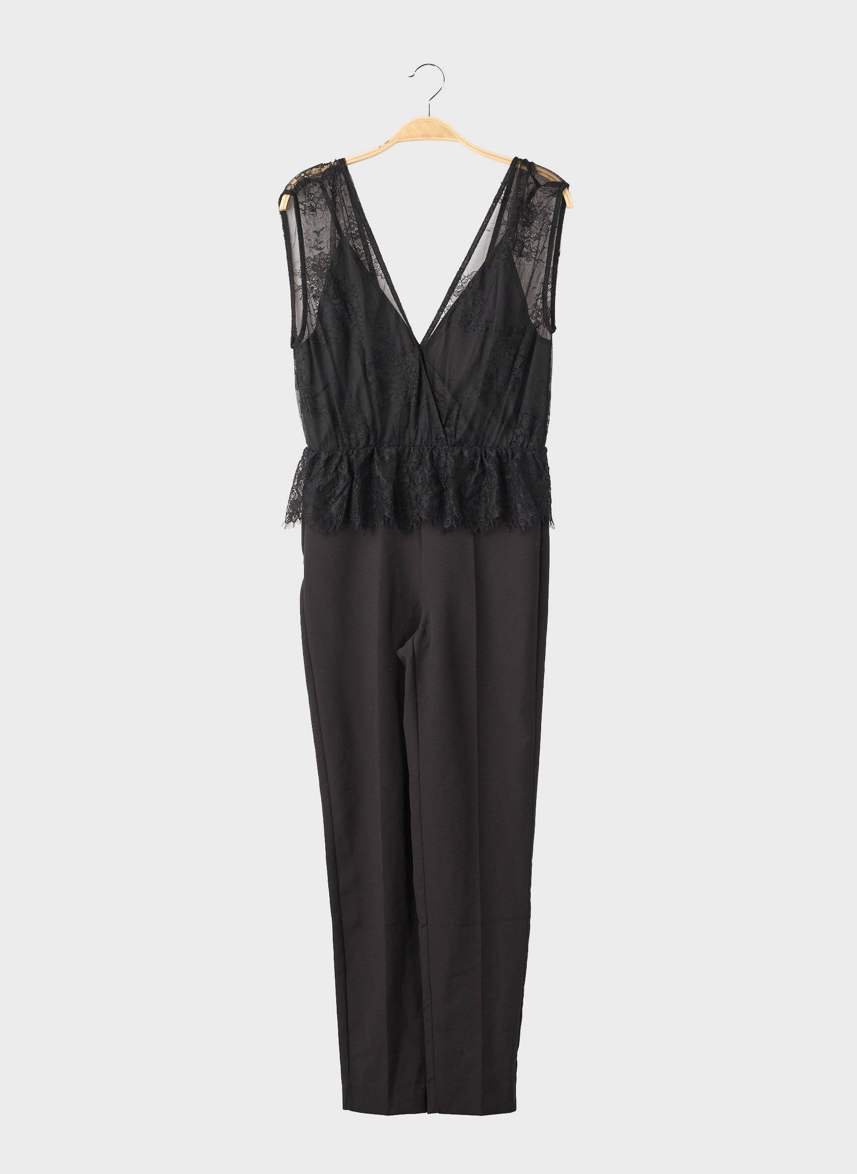 Combi-pantalon fermeture zippée au dos sans manche noir SANS MARQUE femme