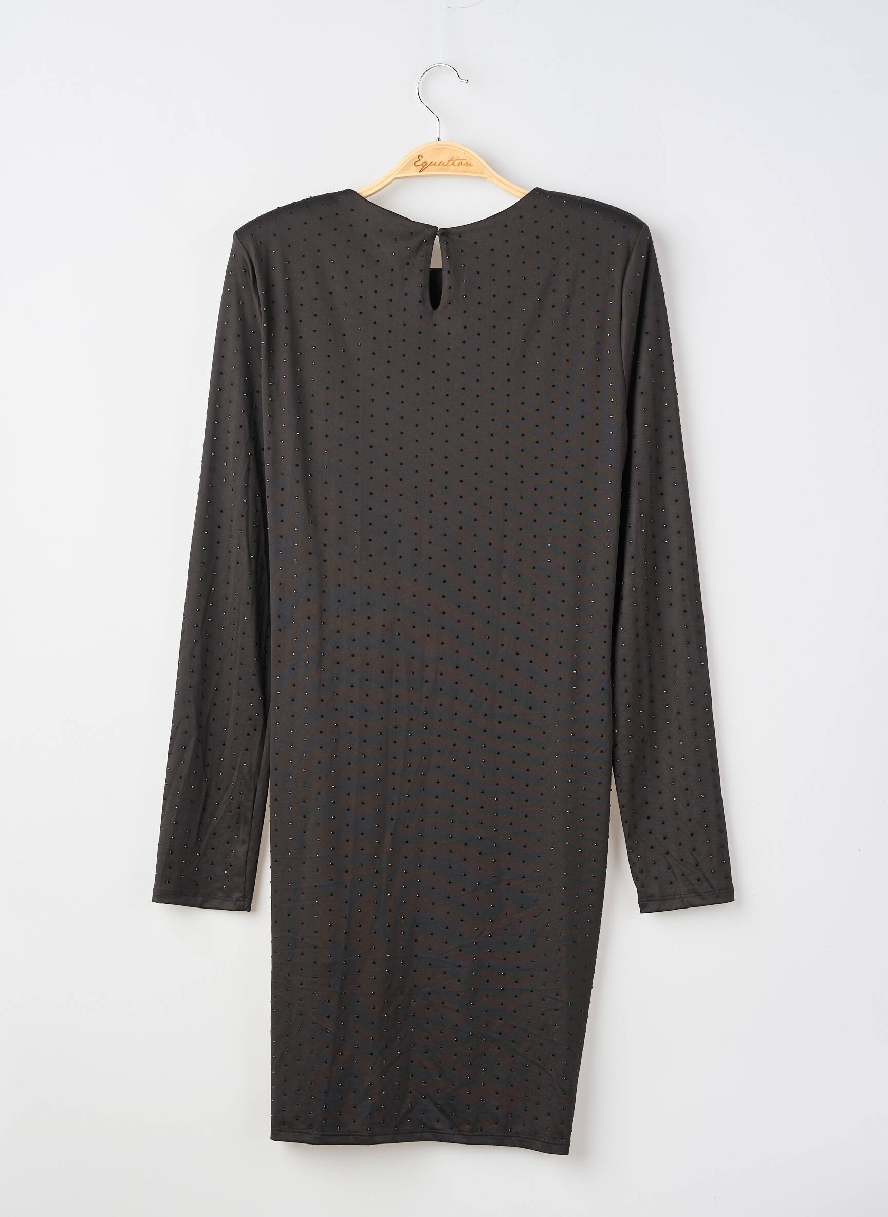 Robe mi-longue manches longues manches longues noir H&M femme