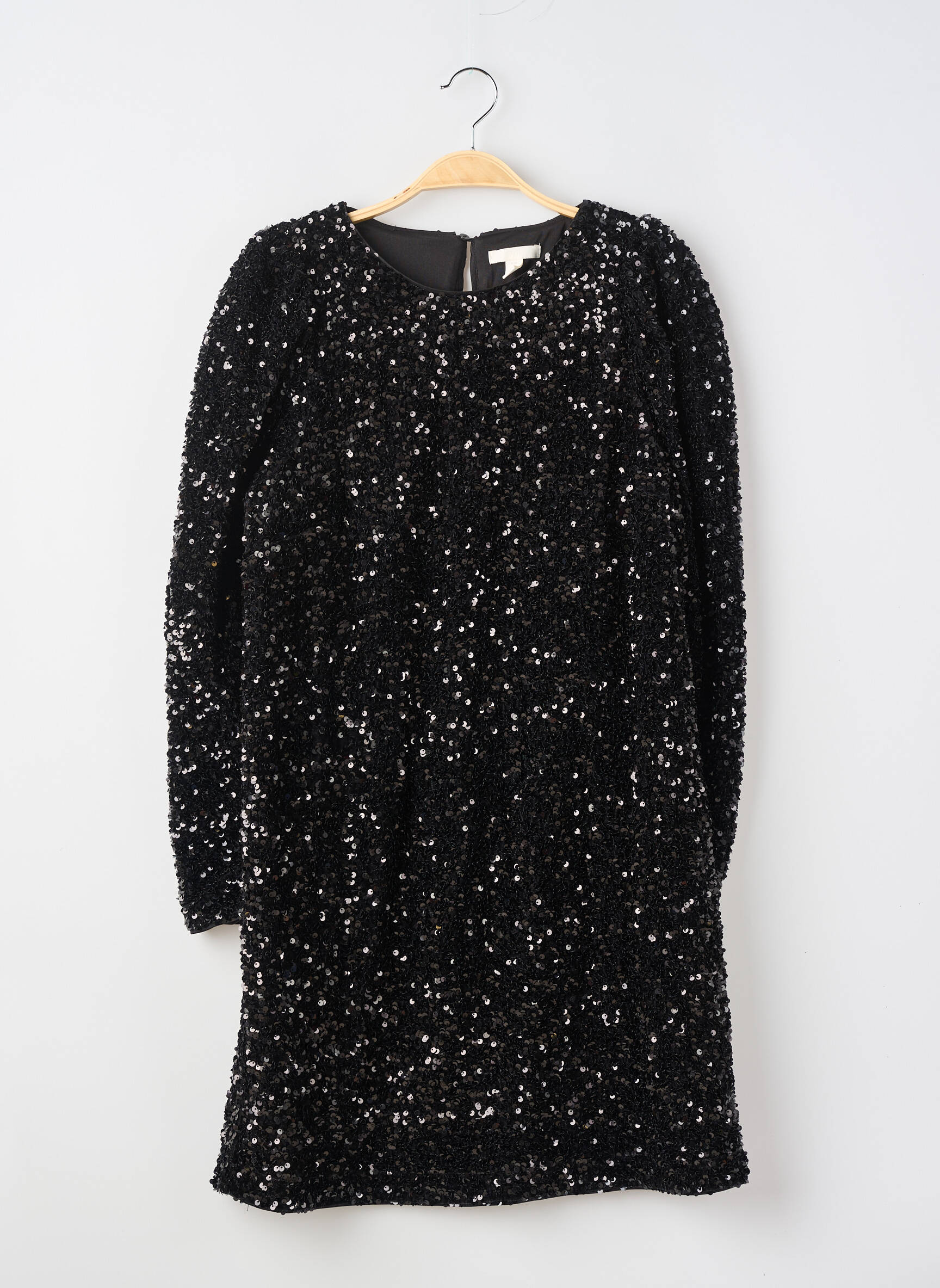 Robe mi-longue manches longues manches longues noir H&M femme