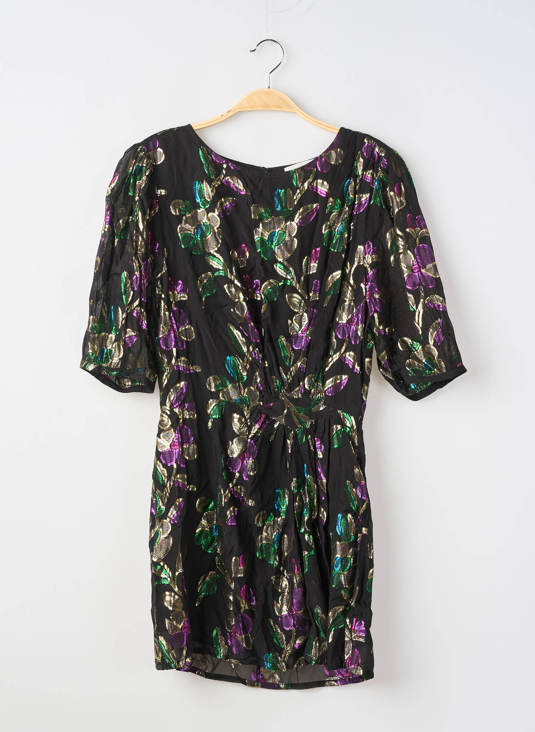 Robe courte manches courtes manches courtes noir BA&SH femme