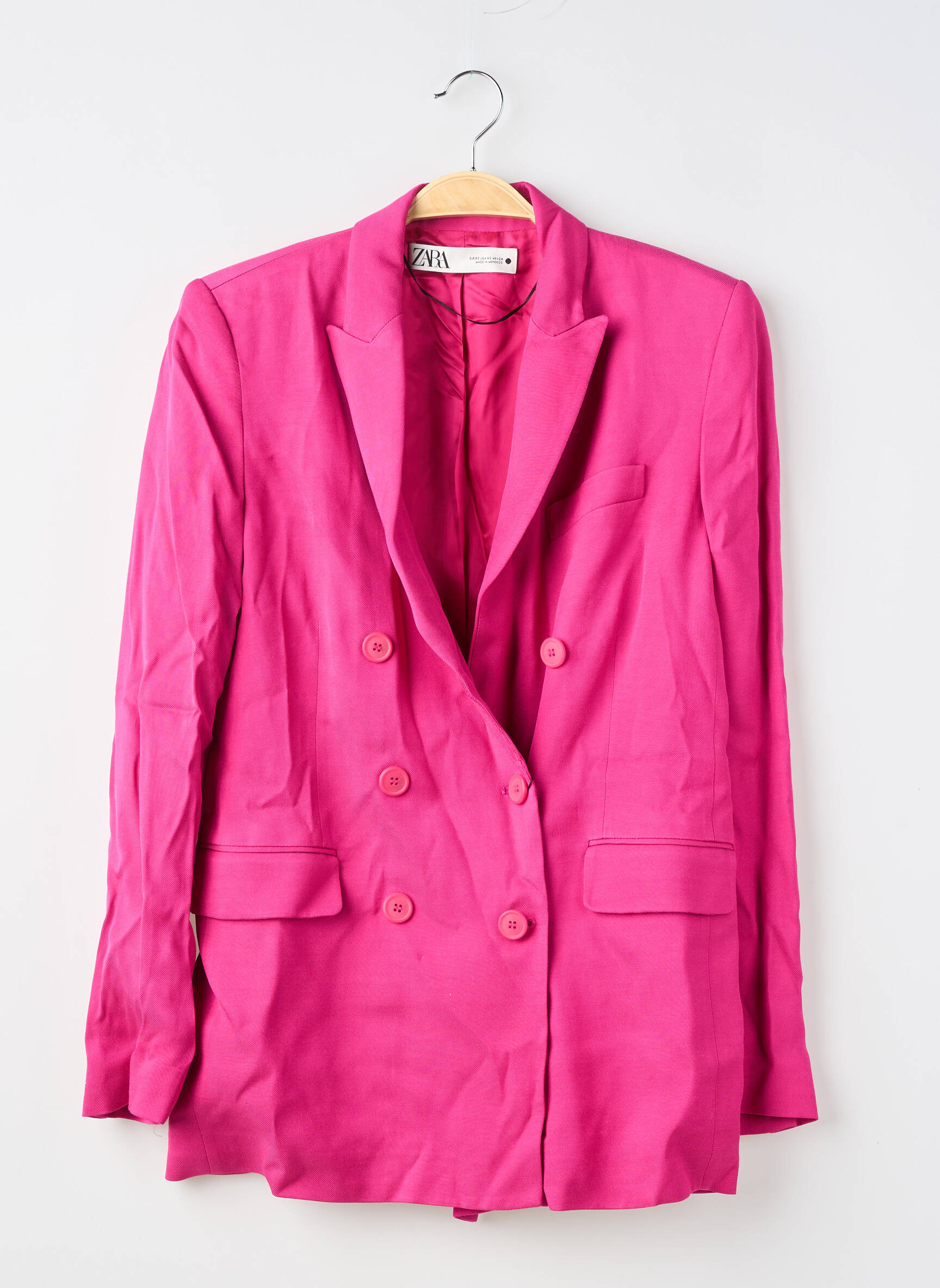 Blazer poignets boutonnés rose ZARA femme