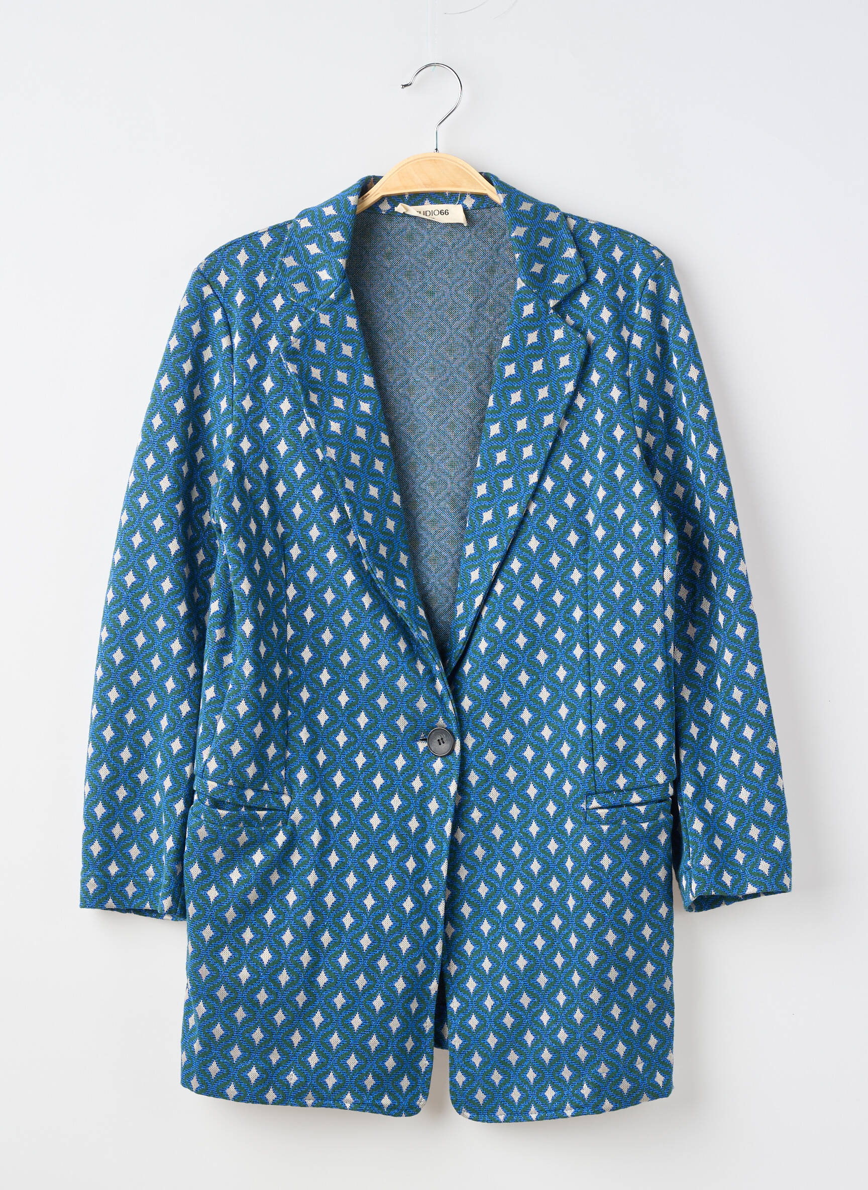 Blazer manches longues bleu STUDIO 66 femme