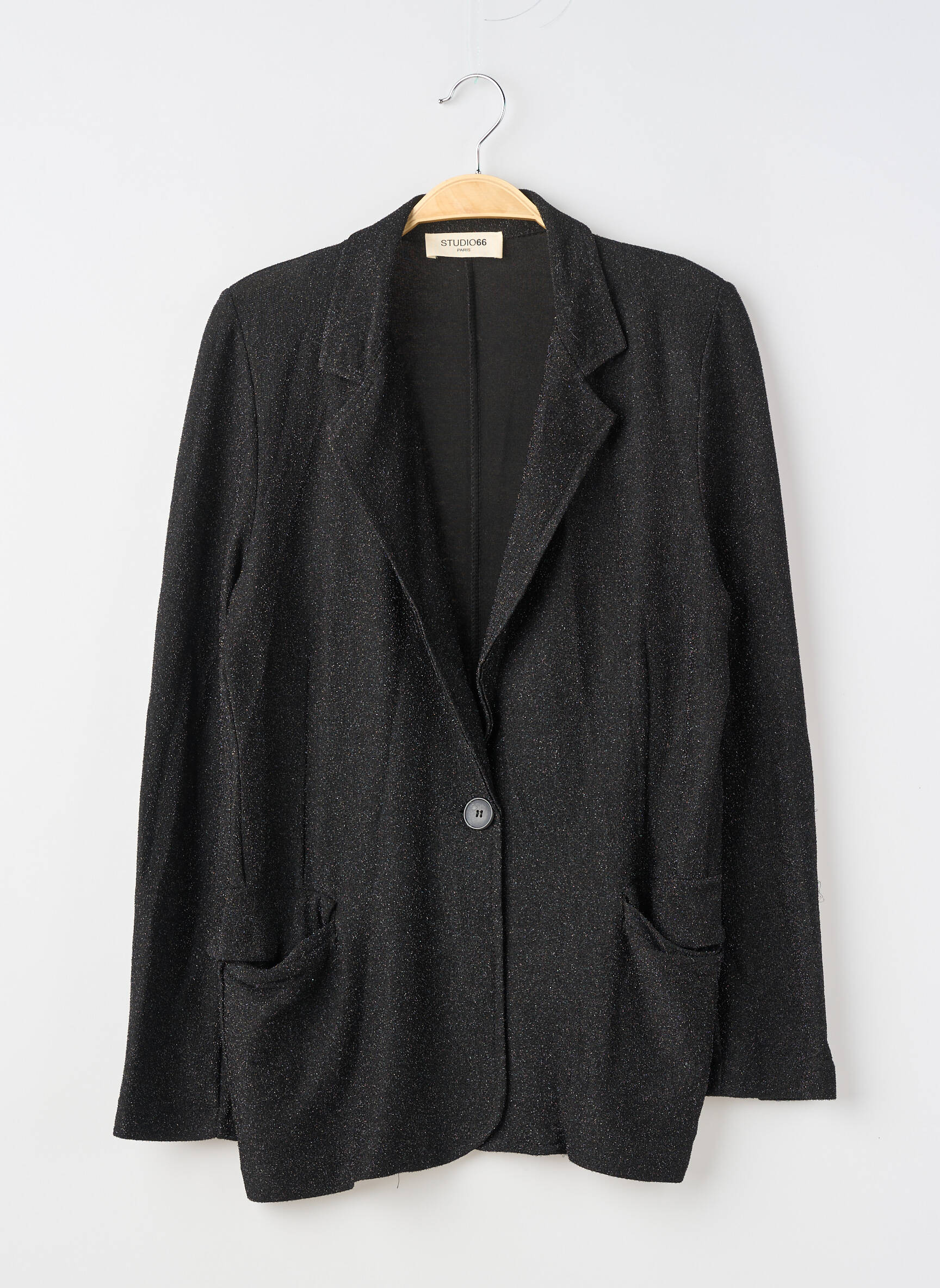 Veste casual coupe droite noir STUDIO 66 femme