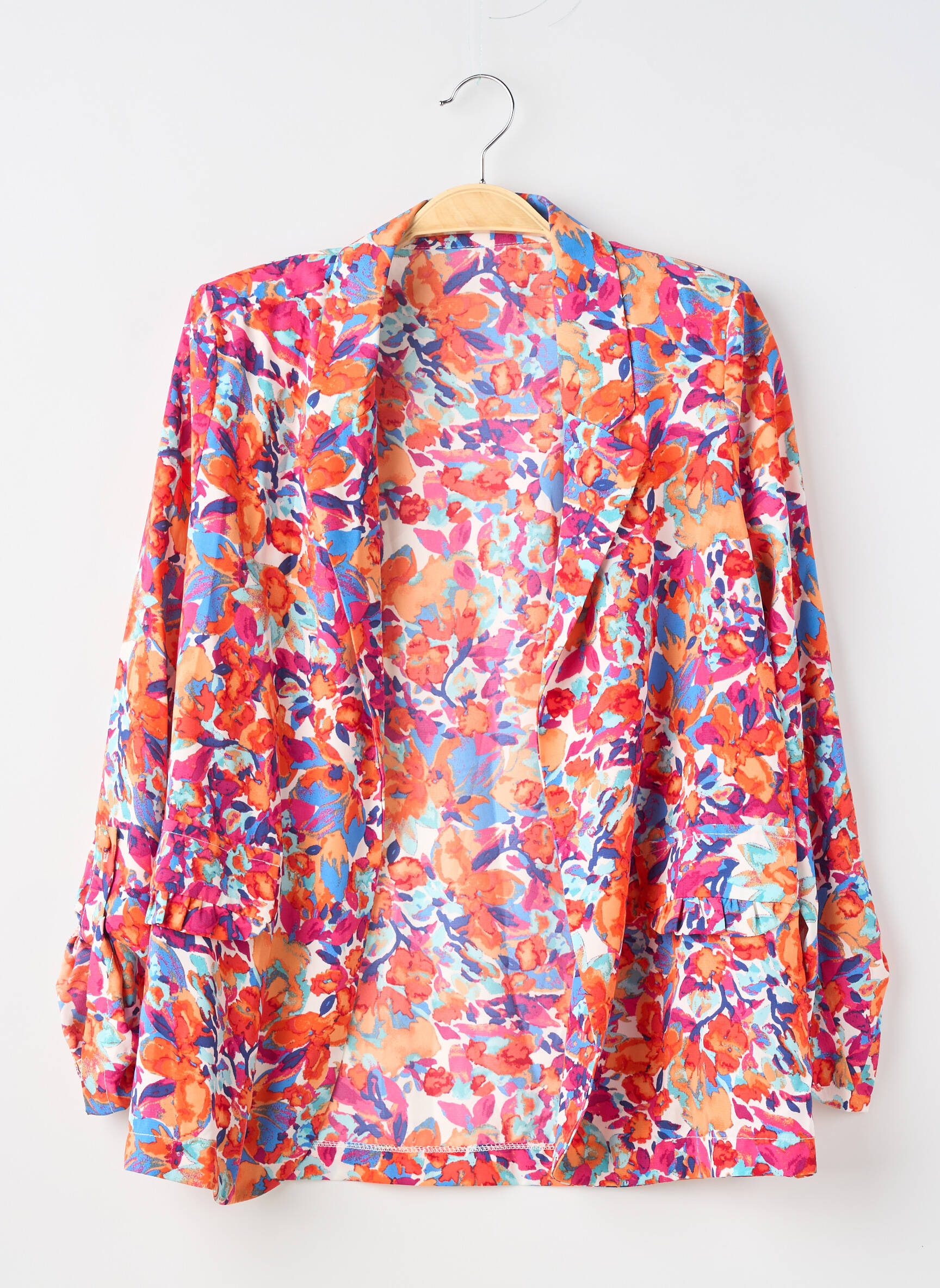 Veste casual coupe droite orange SANS MARQUE femme