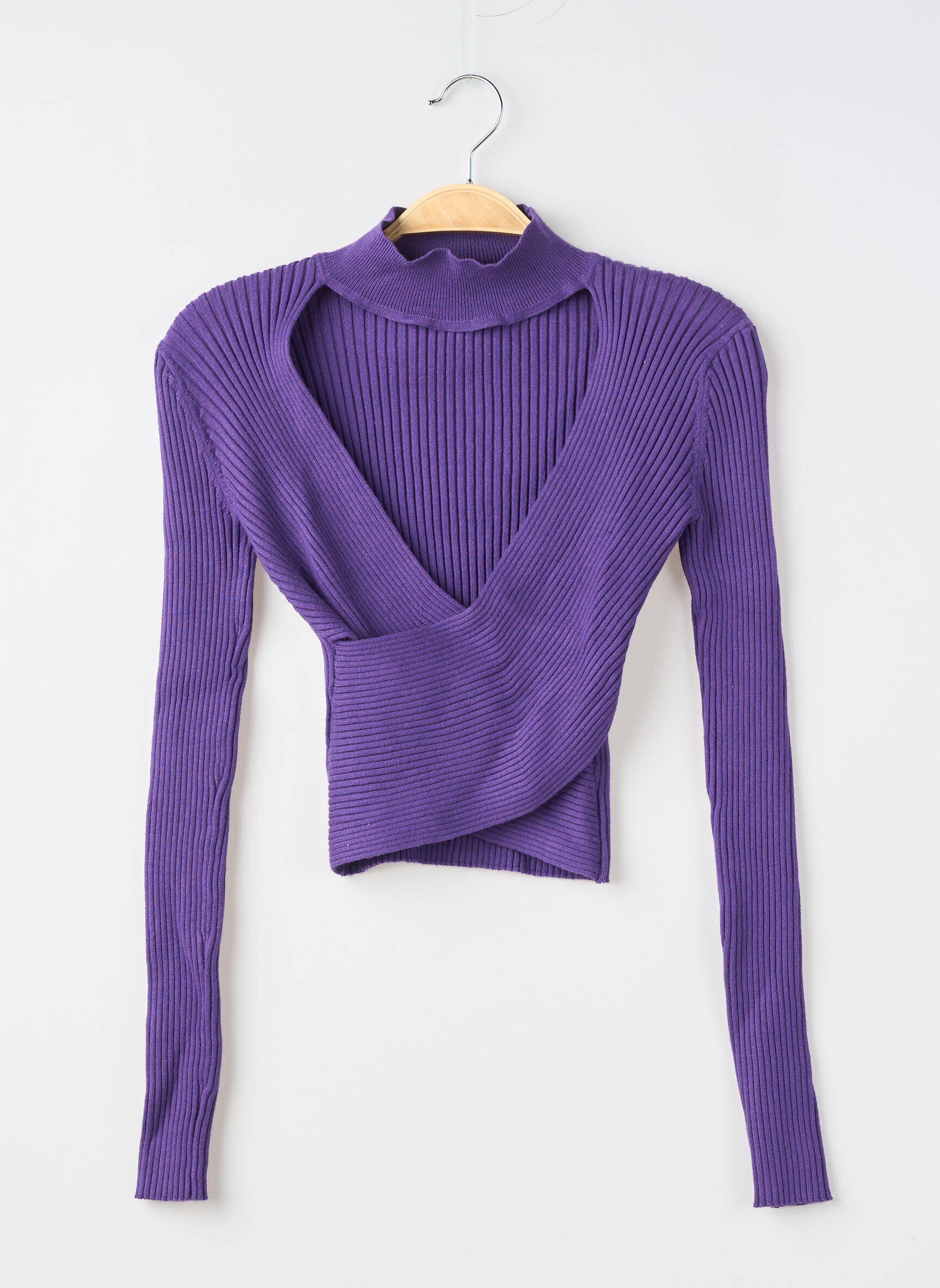 Top stretch manches longues violet ZARA femme