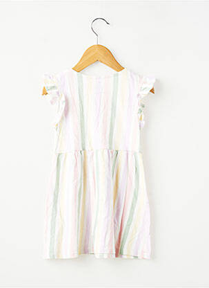 Robe courte maille fine manches courtes blanc H&M fille