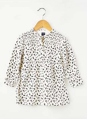 Robe courte manches longues manches longues blanc KIABI fille