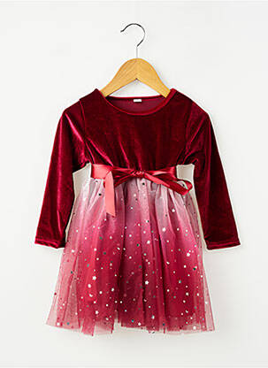 Robe courte manches longues manches longues rouge SANS MARQUE fille