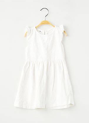 Robe courte maille fine manches courtes blanc ZEEMAN fille