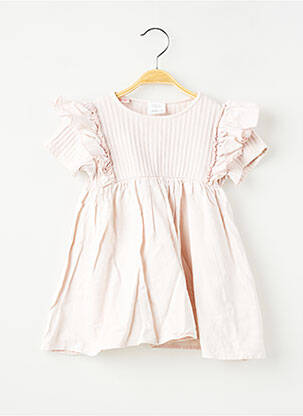Robe courte manches courtes manches courtes rose ZARA fille