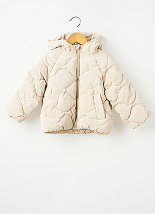 Doudoune manches longues a capuche beige ZARA fille