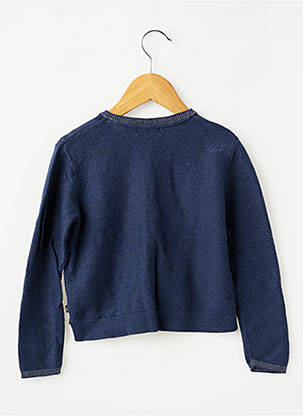 Gilet manches longues coupe droite bleu OKAÏDI fille